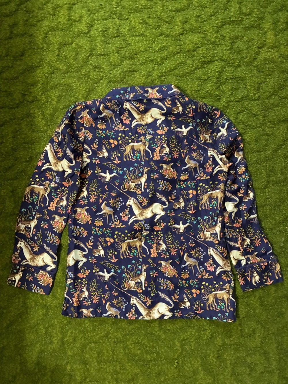 Rare! Drake’s London for J. Crew Midnight Unicorn Silk Shirt - Picture 8 of 13